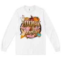 White fall  lunch lady Long Sleeve Tee - BarkalooDesign