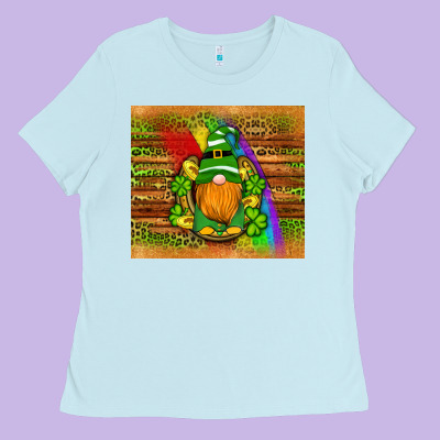 St Patricks Gnomes Rainbow Ladies Tee Designed By Artiststas