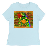Baby Blue st patricks gnomes rainbow Ladies Tee - Artiststas