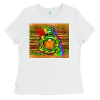 White st patricks gnomes rainbow Ladies Tee - Artiststas