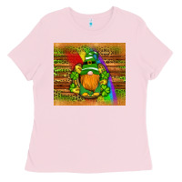 Bubblegum Pink st patricks gnomes rainbow Ladies Tee - Artiststas
