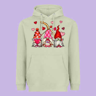 Valentine's Day Gnomes Heavyweight Hoodie Designed By Oliviacreatesart