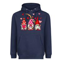 Navy valentine's day gnomes Heavyweight Hoodie - OliviaCreatesArt