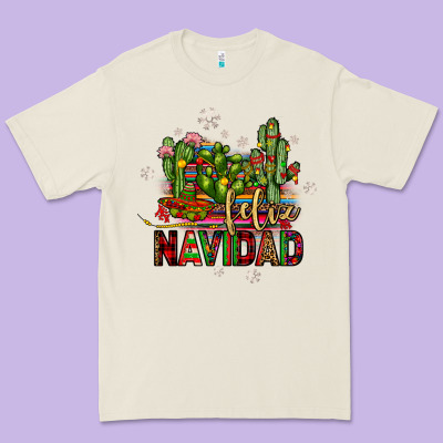 Feliz Navidad Cactus Premium Tee Designed By Jahusdesignshop