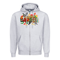 Heather Grey cinco de mayo barber Zipper Hoodie - CowGirlArtShop
