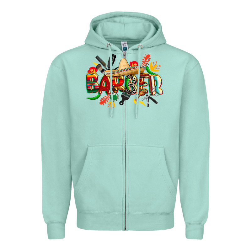 Cinco De Mayo Barber Zipper Hoodie by CowGirlArtShop | Teevron