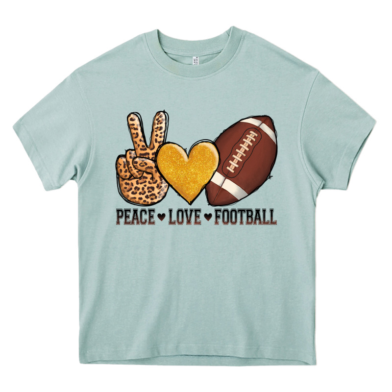 Peace Love Football Heavy Core Tee by AdoDesignShop | Teevron