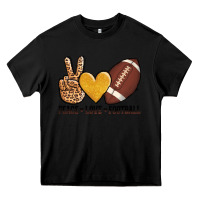 Black peace love football Heavy Core Tee - AdoDesignShop