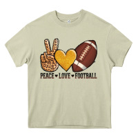 Mossy peace love football Heavy Core Tee - AdoDesignShop