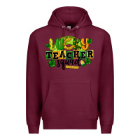 Burgundy Lucky Teacher Squad St. Patrick's Day Premium Hoodie - CowGirlArtShop