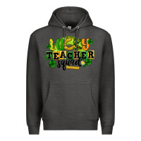 Charcoal Heather Lucky Teacher Squad St. Patrick's Day Premium Hoodie - CowGirlArtShop