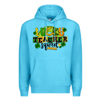 Ocean Blue Lucky Teacher Squad St. Patrick's Day Premium Hoodie - CowGirlArtShop