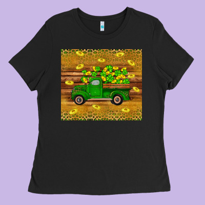 St Patricks Day Truck Ladies Tee Designed By Artiststas