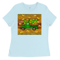 Baby Blue St Patricks day truck Ladies Tee - Artiststas