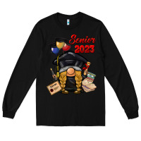 Black senior 2023 gnome Long Sleeve Tee - BarkalooDesign