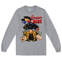 Heather Grey senior 2023 gnome Long Sleeve Tee - BarkalooDesign