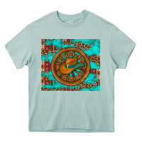 Arona cowboy hat turquoise aztec background old wheel Heavy Core Tee - Artiststas