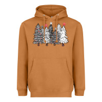 Meerkat black and white christmas trees with lights Heavyweight Hoodie - FaDigitalArtStudio