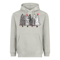 Moon Dust black and white christmas trees with lights Heavyweight Hoodie - FaDigitalArtStudio