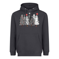 Smoke black and white christmas trees with lights Heavyweight Hoodie - FaDigitalArtStudio