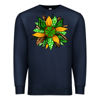 Navy St. Patrick's sunflower Premium Sweatshirt - OliviaCreatesArt