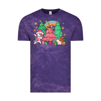 Cloud Purple Unicorn Christmas trees Vintage Tee - NancyCooperArtShop