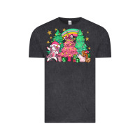 Vintage Black Unicorn Christmas trees Vintage Tee - NancyCooperArtShop