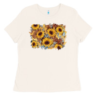 Bone sunflower glitter leather background Ladies Tee - AdoDesignShop