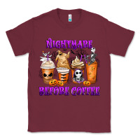 Burgundy Nightmare Before Coffee Cups Classic Tee - MaliasSmallBusiness