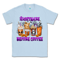 Dusty Blue Nightmare Before Coffee Cups Classic Tee - MaliasSmallBusiness