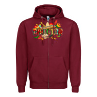 Burgundy cinco de mayo director Zipper Hoodie - CowGirlArtShop