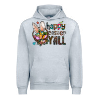 Heather Grey Happy Easter Y'all Urban Hoodie - CowhideDigitalArt