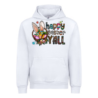White Happy Easter Y'all Urban Hoodie - CowhideDigitalArt