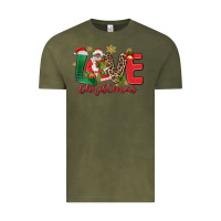 Vintage Olive love christmas black santa Vintage Tee - MaliasSmallBusiness