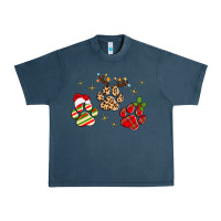 Midnight Navy christmas paws Urban Heavy Tee - MaliasSmallBusiness