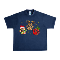 Navy christmas paws Urban Heavy Tee - MaliasSmallBusiness