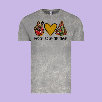 Peace Love Christmas Vintage Tee Designed By Jahusdesignshop