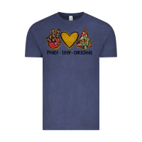 Vintage Denim peace love christmas Vintage Tee - JahusDesignShop