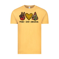 Vintage Mustard peace love christmas Vintage Tee - JahusDesignShop