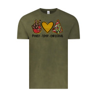 Vintage Olive peace love christmas Vintage Tee - JahusDesignShop