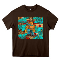 Chocolate Brown cowboy boots with turquoise and aztec Heavy Core Tee - Artiststas