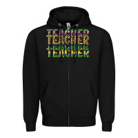 Black teacher mardi gras Zipper Hoodie - CowGirlArtShop