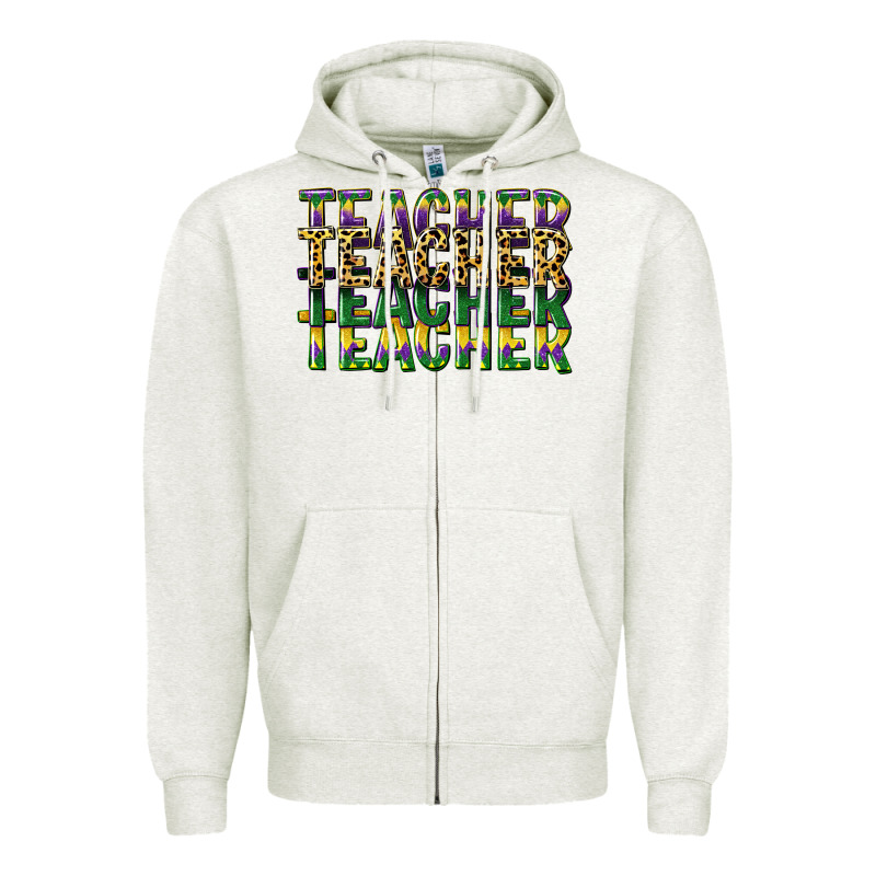 Teacher Mardi Gras Zipper Hoodie by CowGirlArtShop | Teevron
