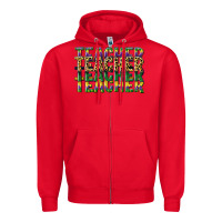 Red teacher mardi gras Zipper Hoodie - CowGirlArtShop