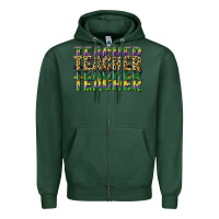 Sports Green teacher mardi gras Zipper Hoodie - CowGirlArtShop