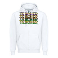 White teacher mardi gras Zipper Hoodie - CowGirlArtShop