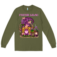 Army Green fresh lilac gnome Long Sleeve Tee - BarkalooDesign