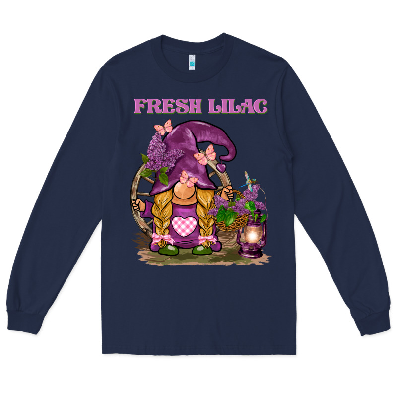 Fresh Lilac Gnome Long Sleeve Tee by BarkalooDesign | Teevron