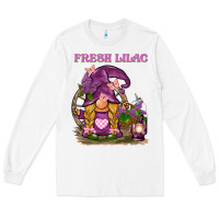 White fresh lilac gnome Long Sleeve Tee - BarkalooDesign