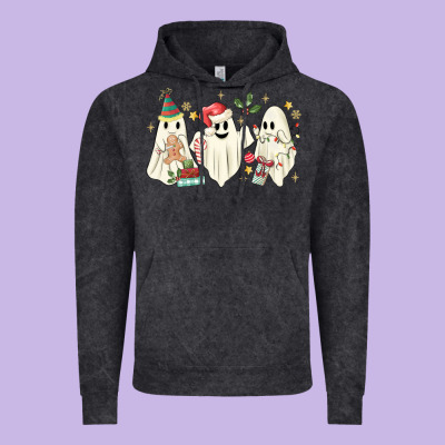 Christmas Ghosts Vintage Hoodie Designed By Maliassmallbusiness